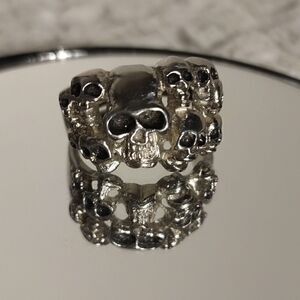 Spikes Stainless Steel "Skulls" Men's Ring